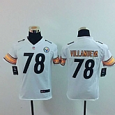 Youth Nike Pittsburgh Steelers #78 Alejandro Villanueva White Team Color Game Stitched Jersey